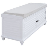 Wooden Shoe Storage Bench with Removable Cushion, Cabinet