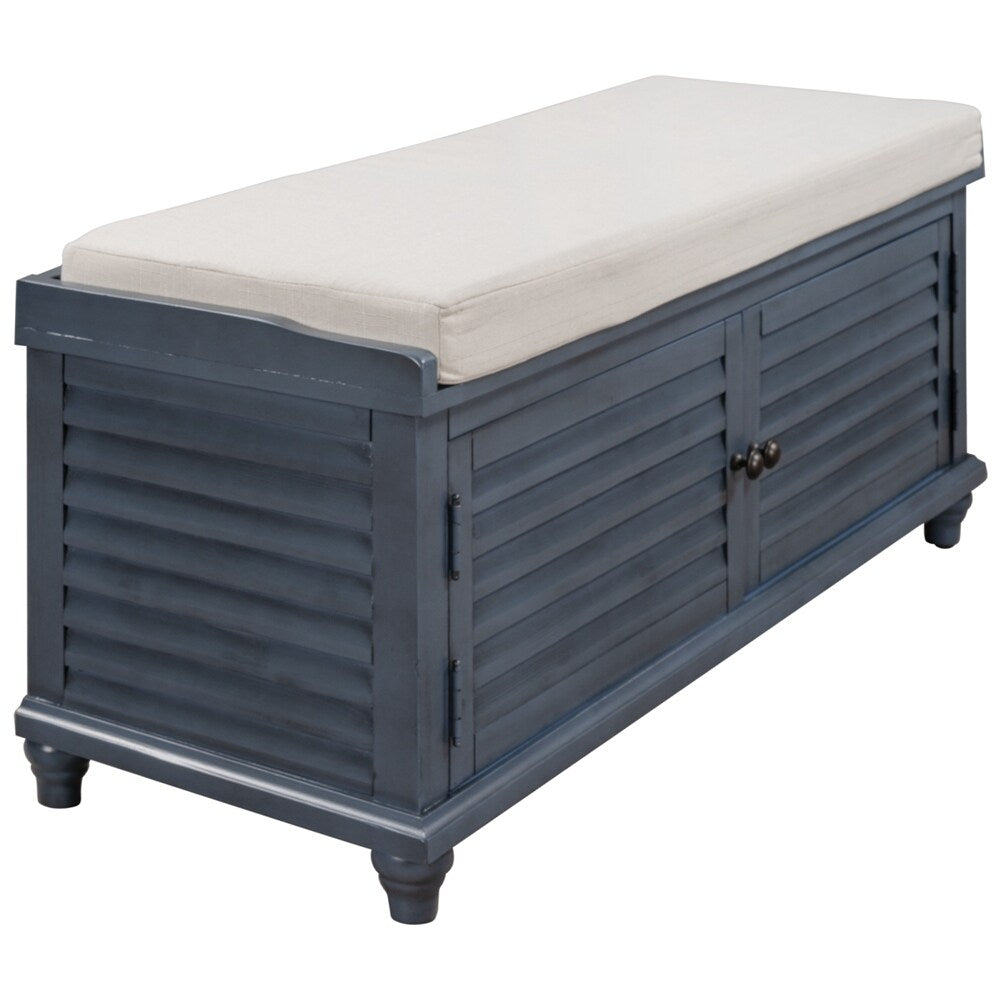 Wooden Shoe Storage Bench with Removable Cushion, Cabinet
