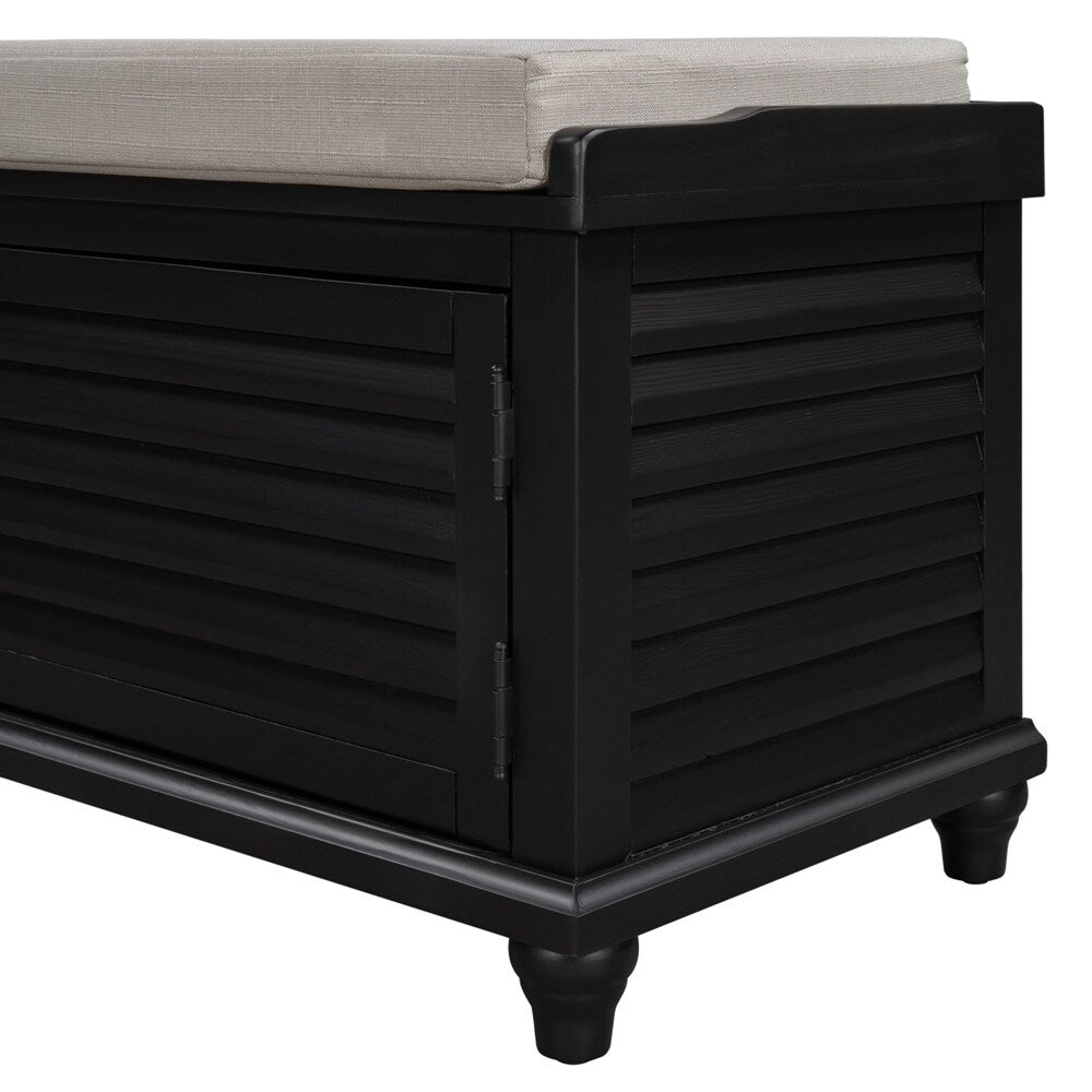Wooden Shoe Storage Bench with Removable Cushion, Cabinet