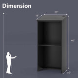 Wooden Speaking Lectern Floor Standing Podium w/ Adjustable Shelf
