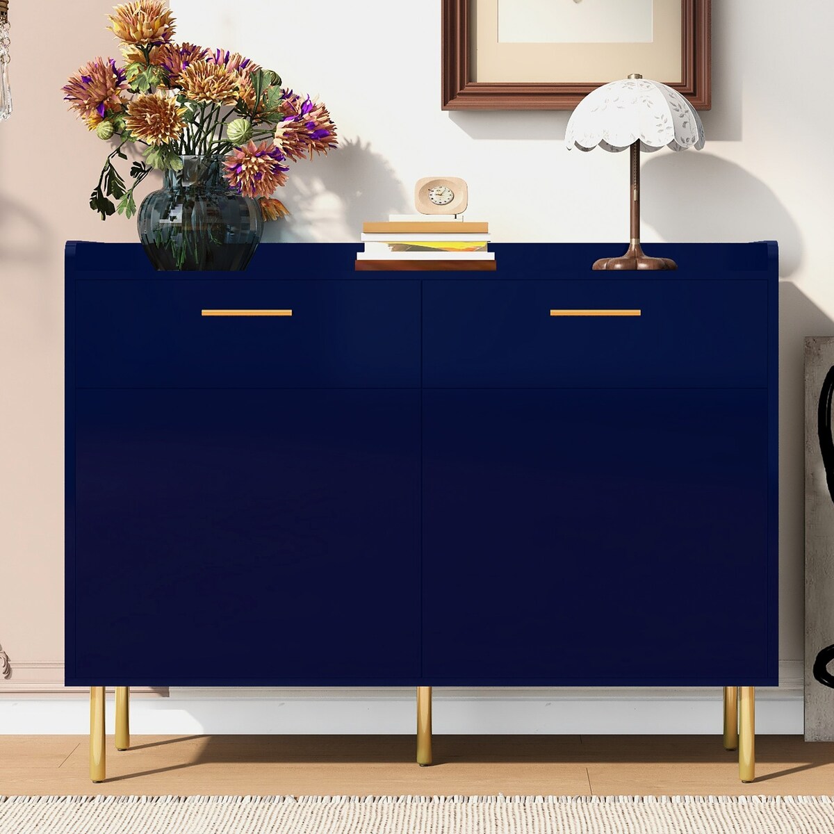 Wooden Storage Cabinet with Drawers
