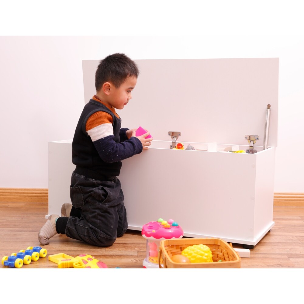 Large Storage Toy Box with Soft Closure Lid, Wooden Organizing Furniture Storage Chest