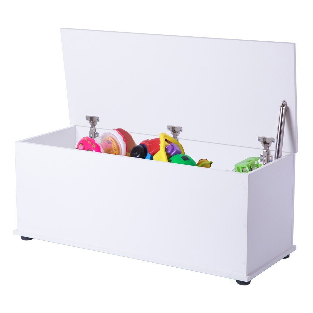 Large Storage Toy Box with Soft Closure Lid, Wooden Organizing Furniture Storage Chest