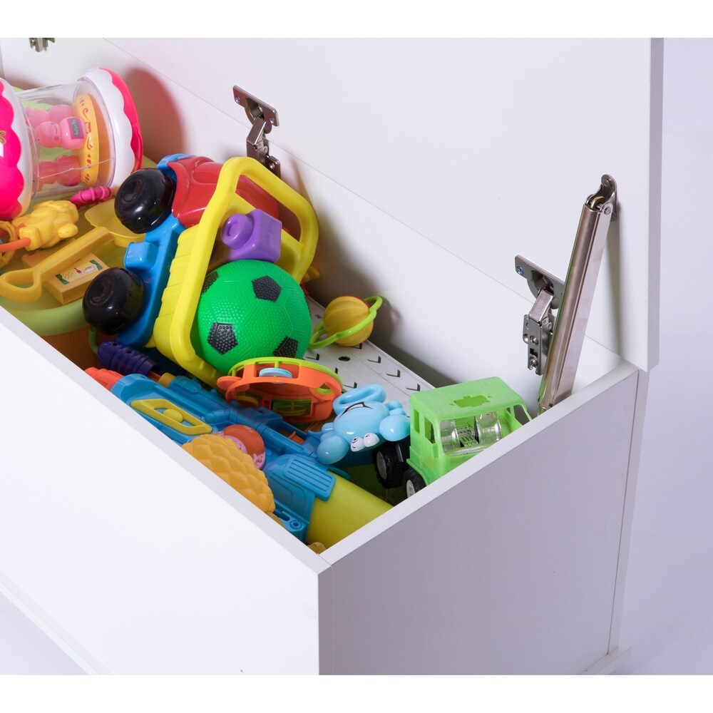 Large Storage Toy Box with Soft Closure Lid, Wooden Organizing Furniture Storage Chest