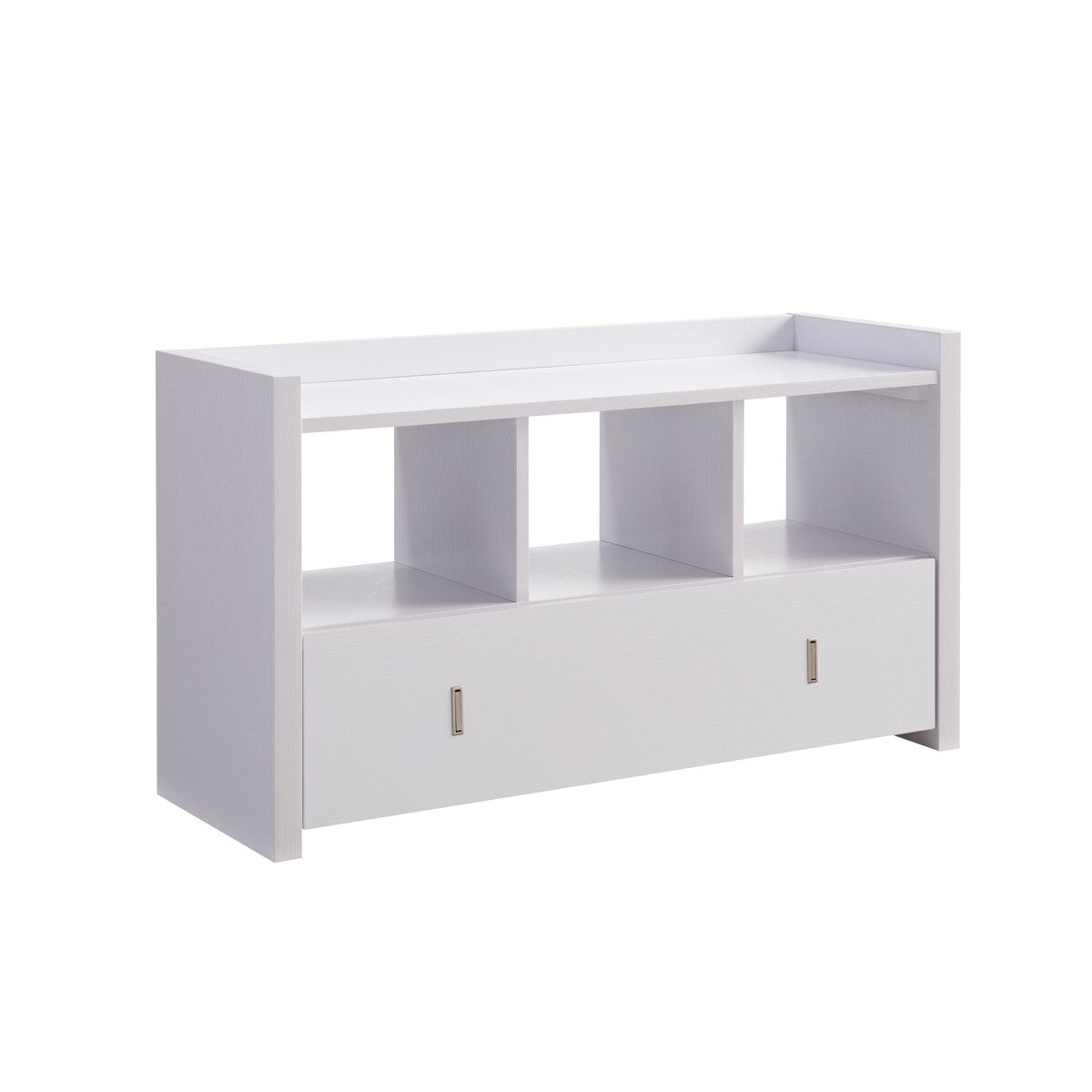 Wooden Storage Shoe Rack Bench With 3 Shelves and Raised Top, Distressed Gray