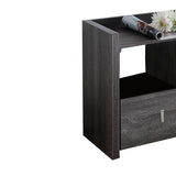 Wooden Storage Shoe Rack Bench With 3 Shelves and Raised Top, Distressed Gray