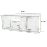 Wooden TV Stand with 1 Shelf and 3 Cabinets, Black