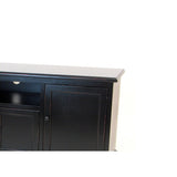 Wooden TV Stand with 1 Shelf and 3 Cabinets, Black