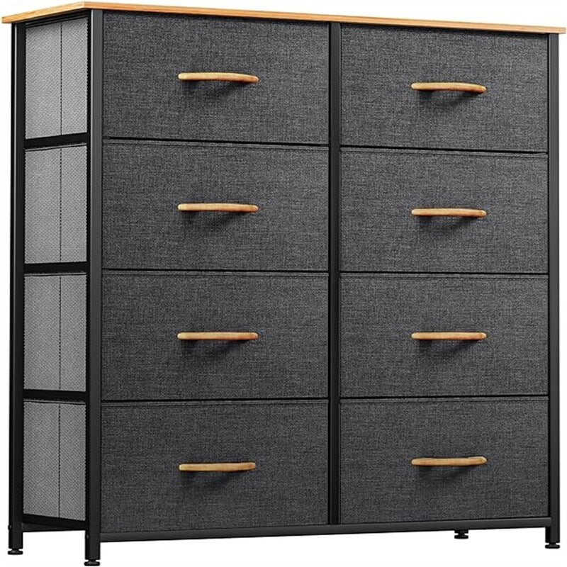 Wooden Top Easy Pull Fabric Bins