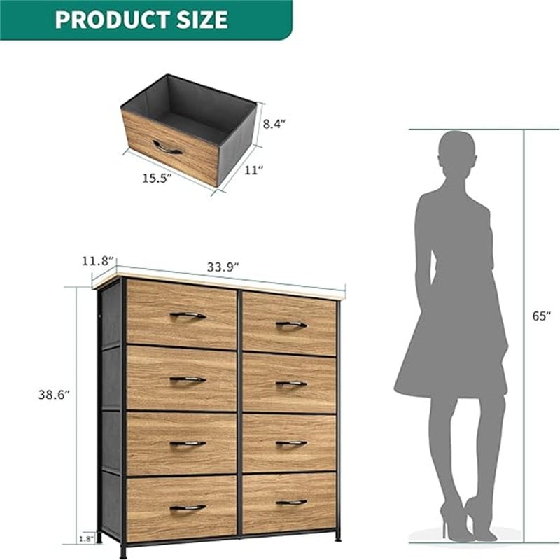 Wooden Top Easy Pull Fabric Bins