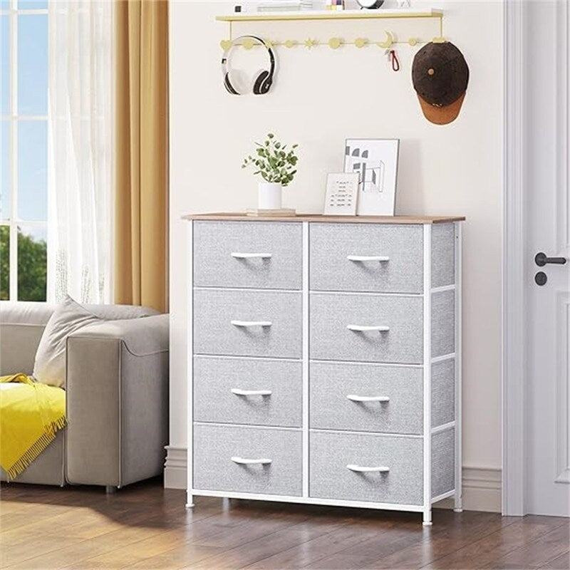 Wooden Top Easy Pull Fabric Bins