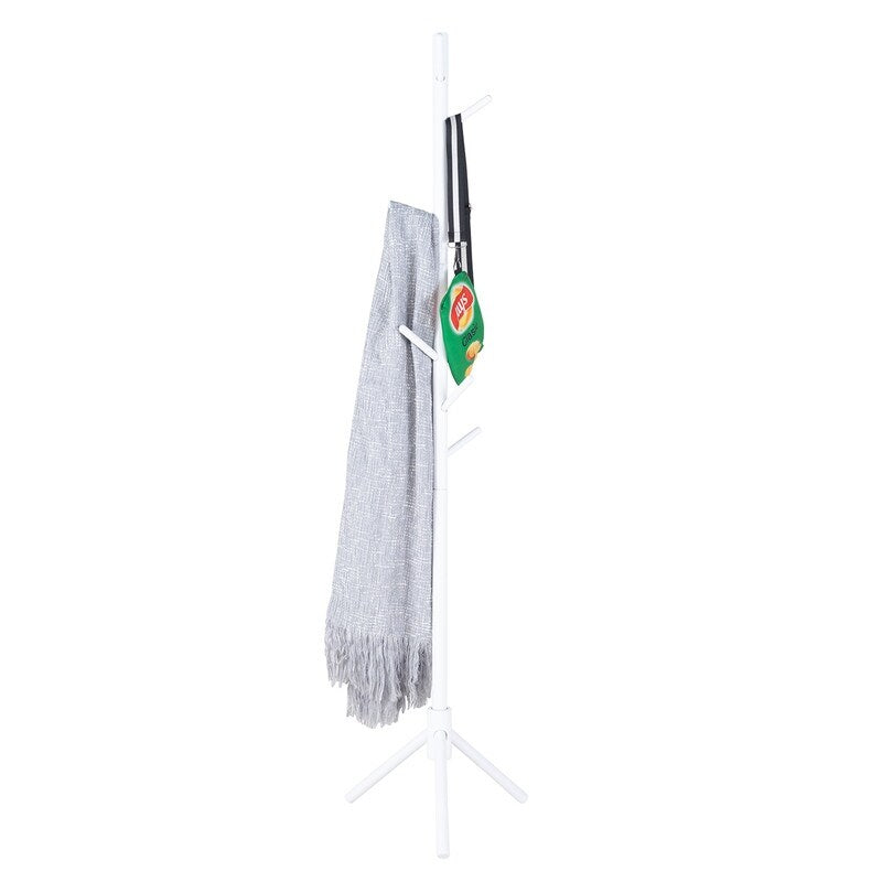 Wooden Triangle Base Standing Coat Rack with 8 Hook