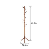 Wooden Triangle Base Standing Coat Rack with 8 Hook