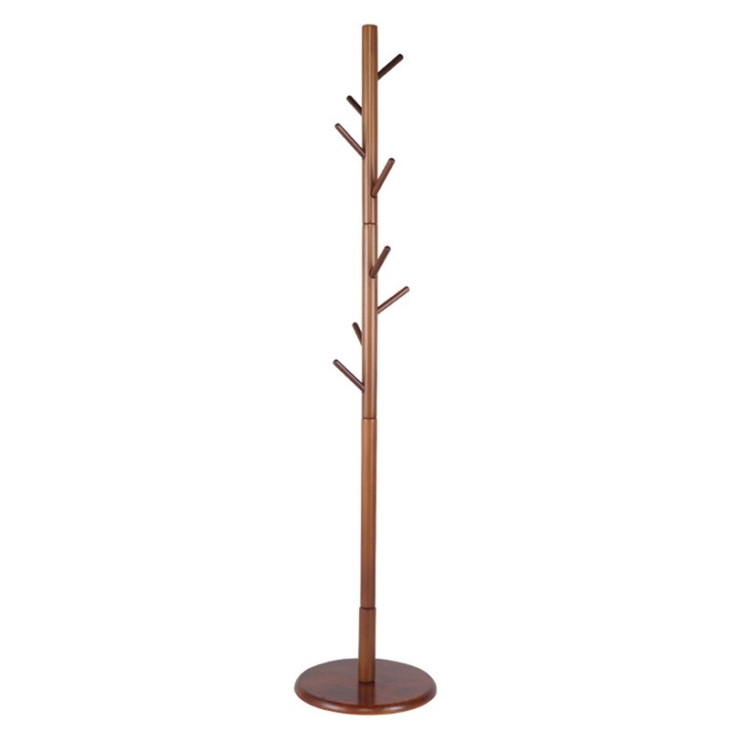 Wooden Triangle Base Standing Coat Rack with 8 Hook