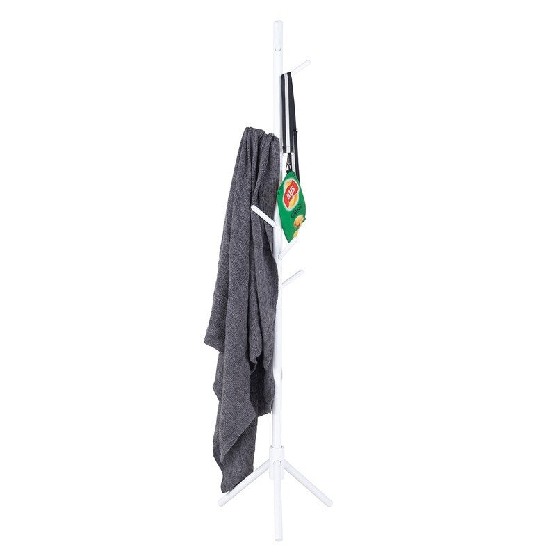 Wooden Triangle Base Standing Coat Rack with 8 Hook