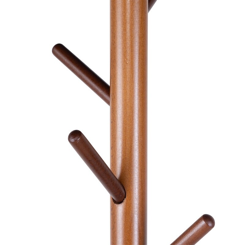 Wooden Triangle Base Standing Coat Rack with 8 Hook