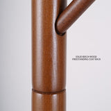 Wooden Triangle Base Standing Coat Rack with 8 Hook