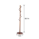 Wooden Triangle Base Standing Coat Rack with 8 Hook
