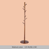 Wooden Triangle Base Standing Coat Rack with 8 Hook