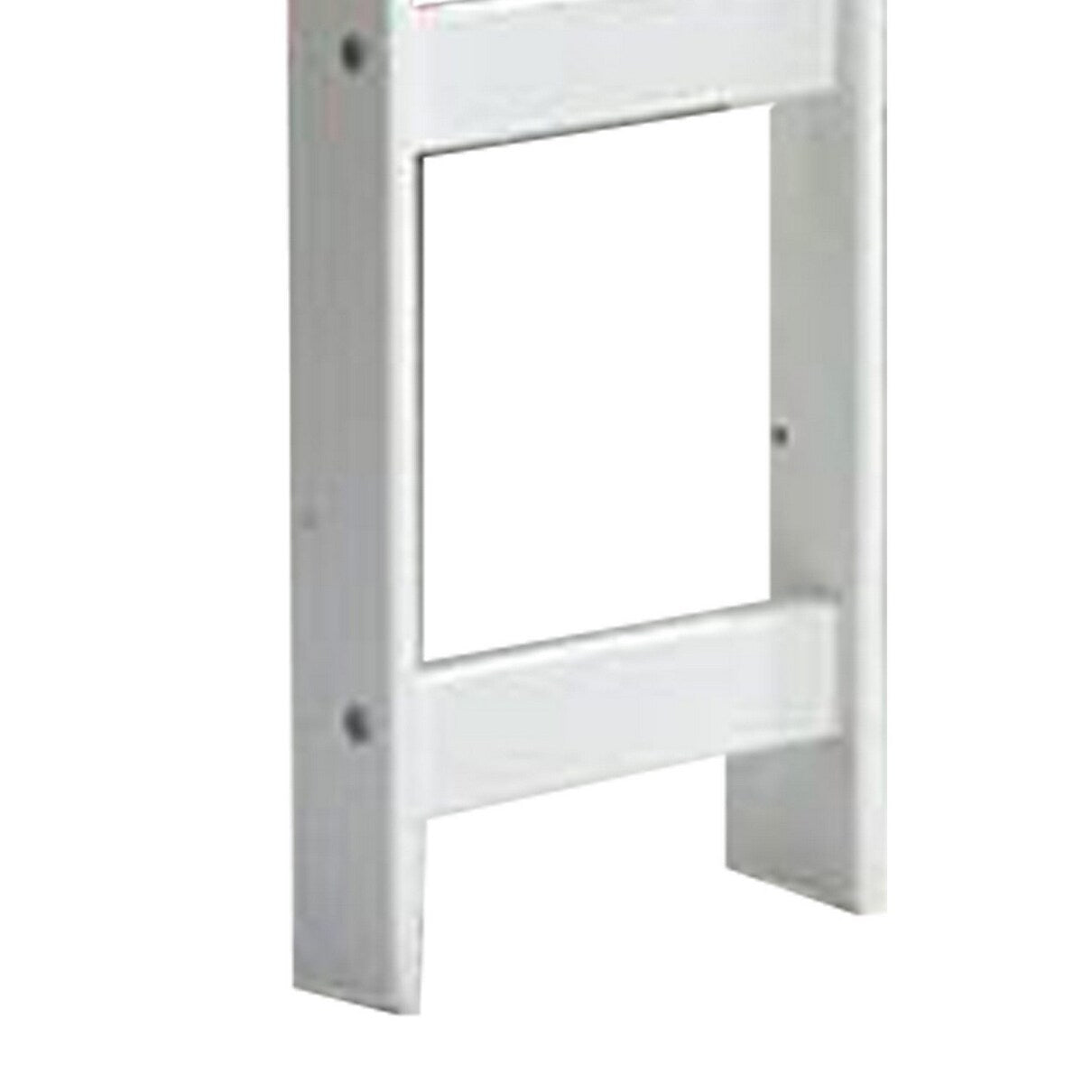 Wooden Twin Size Loft Bed with Shutter Design Headboard, White