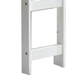 Wooden Twin Size Loft Bed with Shutter Design Headboard, White