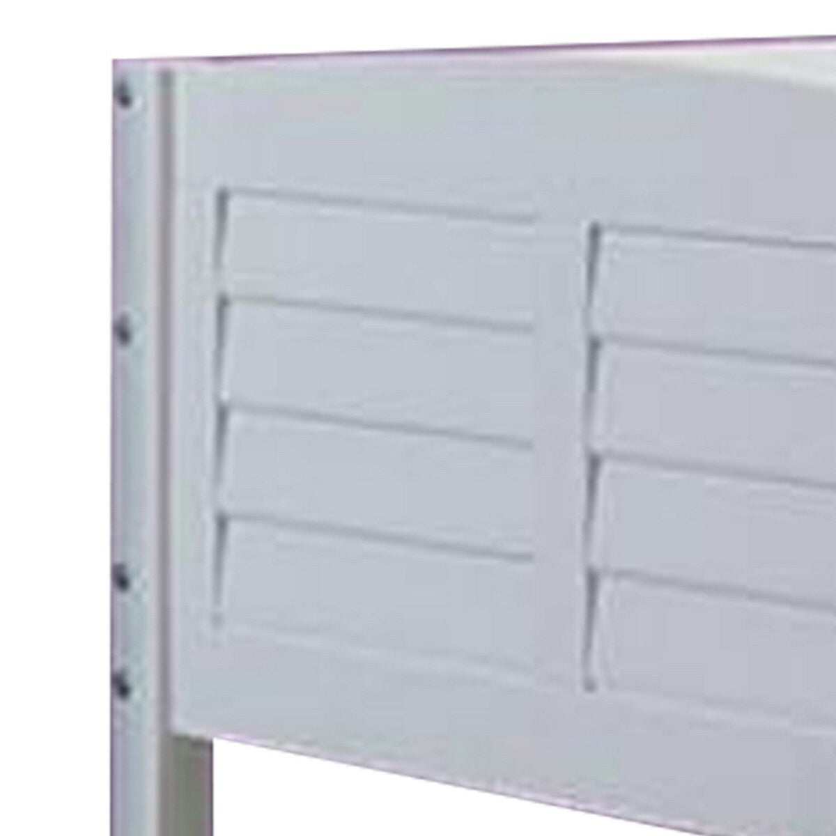 Wooden Twin Size Loft Bed with Shutter Design Headboard, White