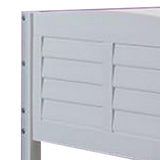Wooden Twin Size Loft Bed with Shutter Design Headboard, White