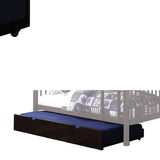 Wooden Twin Trundle with Caster Wheels and Cut Out Handle, Dark Brown