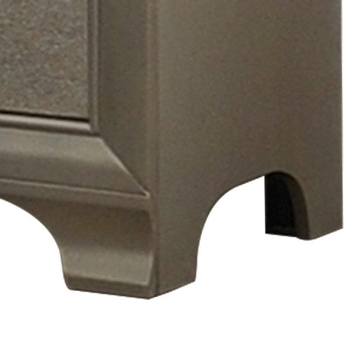Wooden Two Drawer Nightstand With Bracket Legs, Champagne
