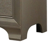 Wooden Two Drawer Nightstand With Bracket Legs, Champagne
