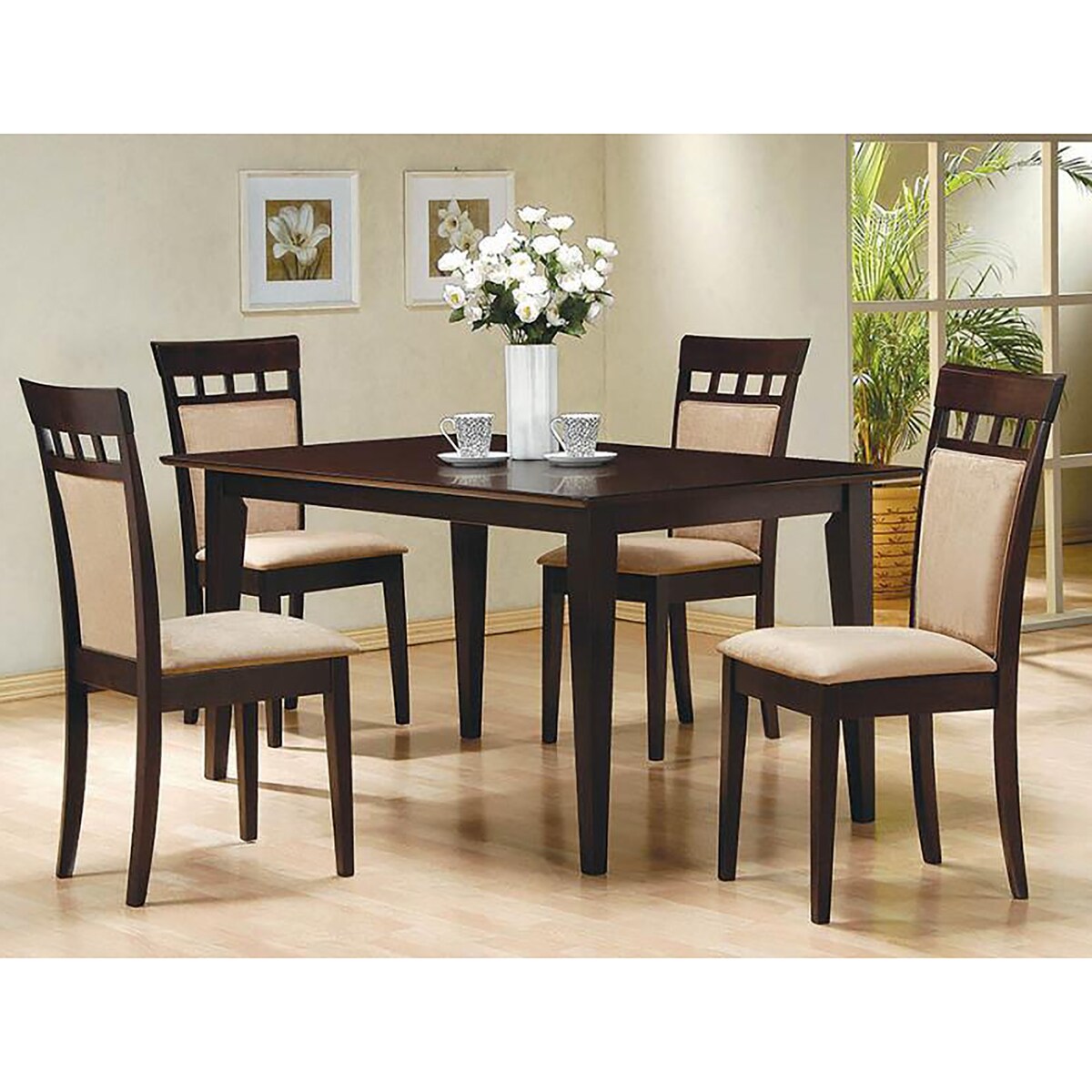 Wooden Upholstered Side Chairs,Dining Chair (Set of 2)