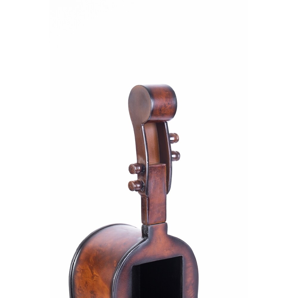 Wooden Violin Shaped Vintage Decorative Single Bottle Wine Holder