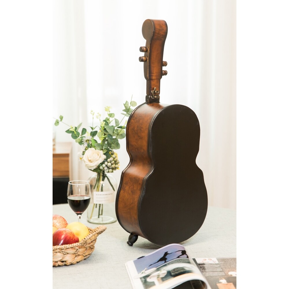 Wooden Violin Shaped Vintage Decorative Single Bottle Wine Holder