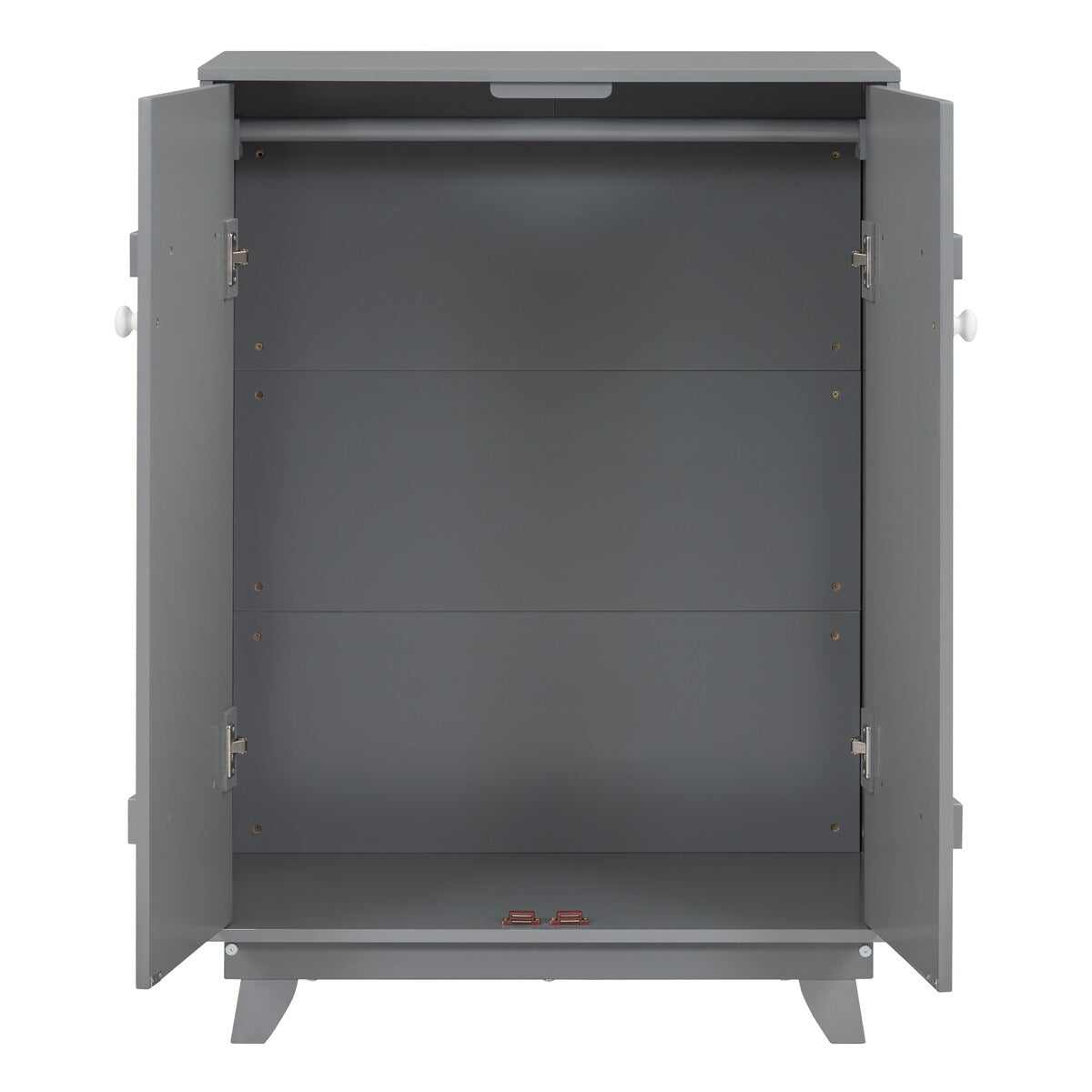 Wooden Wardrobe Cabinet Storage Armoires With Hanging Rod And Doors,Sturdy Frame,Versatile Use