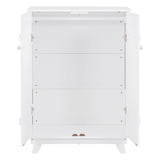 Wooden Wardrobe Cabinet Storage Armoires With Hanging Rod And Doors,Sturdy Frame,Versatile Use