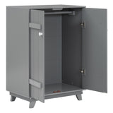 Wooden Wardrobe Cabinet Storage Armoires With Hanging Rod And Doors,Sturdy Frame,Versatile Use
