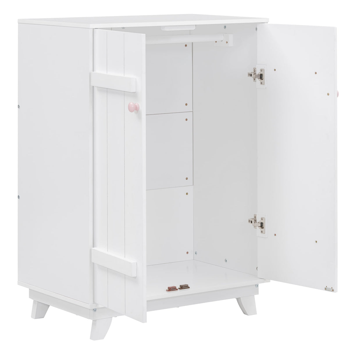 Wooden Wardrobe with Hanging Rod, Storage Armoires