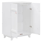 Wooden Wardrobe with Hanging Rod, Storage Armoires