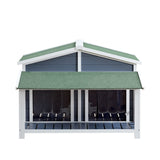 Wooden Waterproof Dog Cage Kennel with Porch & 2 Doors