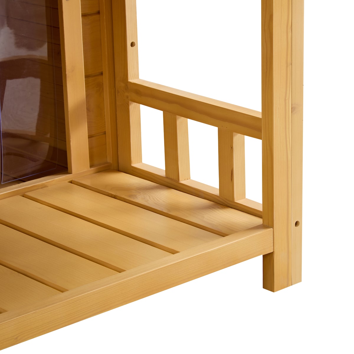 Wooden Waterproof Dog Cage Kennel with Porch & 2 Doors