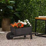Wooden Wheelbarrow Planter Pot Garden Cart Planter Box