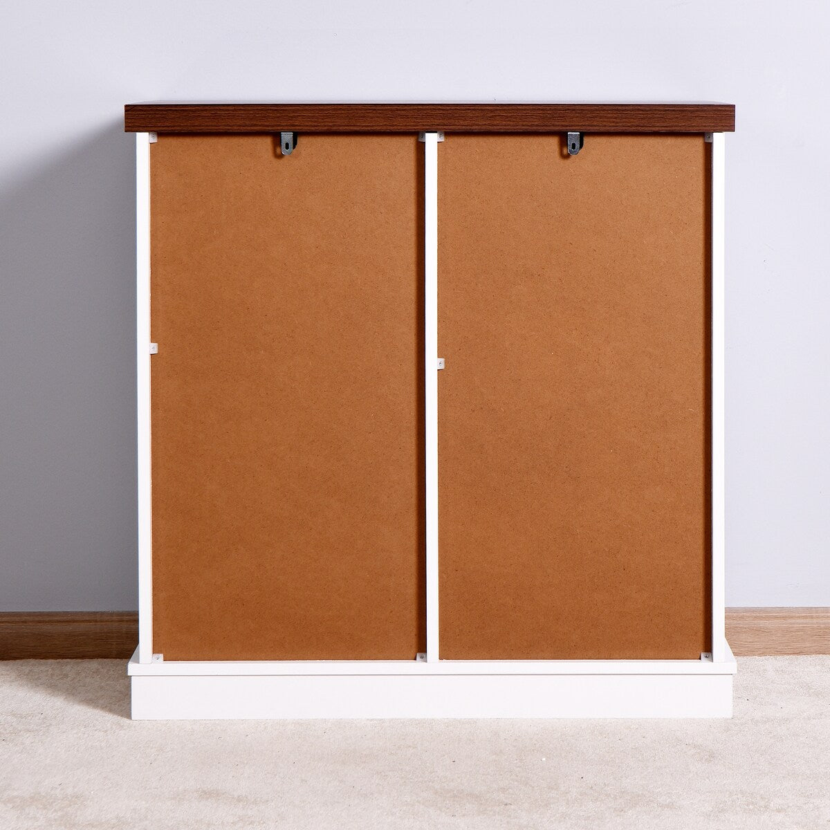 Wooden White Storage Cabinet with Barn Door 31.50W 15.35D 32.00H