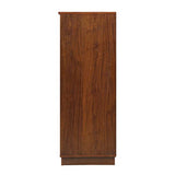Wooden Wine Cabinet with Wine Bottle Rack and Three Drawers, Brown and Black