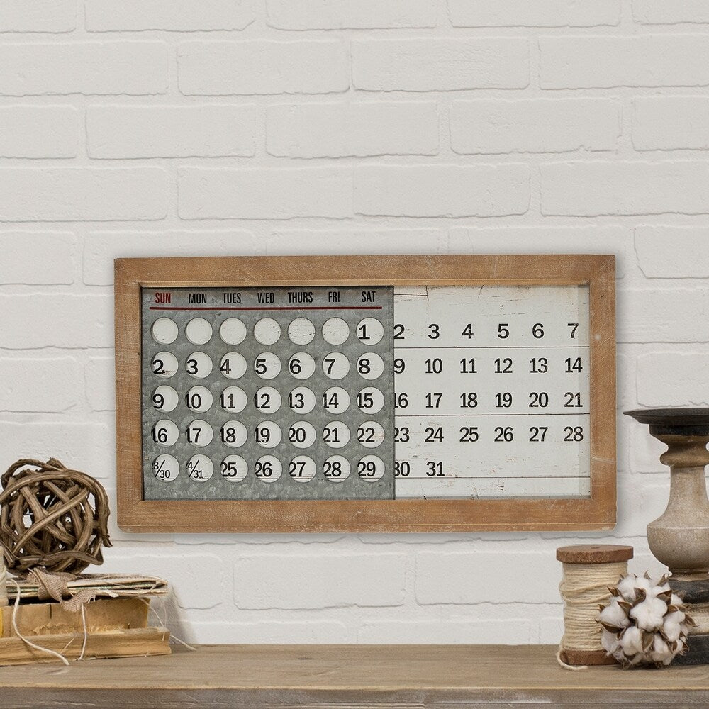 Wooden sliding calendar