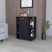 Woodland Bar Cart with Casters, Wine Rack and Open Shelf
