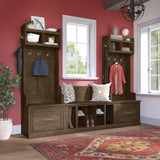 Woodland Hall Trees and Shoe Bench with Drawers by Bush Furniture