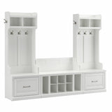 Woodland Hall Trees and Shoe Bench with Drawers by Bush Furniture