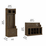 Woodland Hall Trees and Shoe Bench with Drawers by Bush Furniture