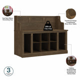 Woodland Hall Trees and Shoe Bench with Drawers by Bush Furniture