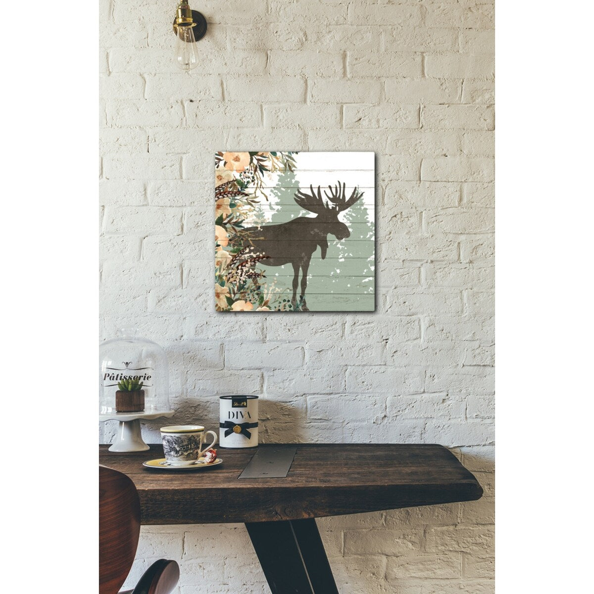 Woodland Floral 1 16x16 Gallery Wrapped Stretched Canvas